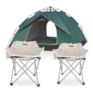 Kit Barraca Impermeável 4 Pessoas + 2 Cadeira Dobrável em Oferta na Shopee