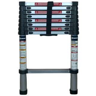 Escada Telescópica de Alumínio ERB Máquinas 9 Degraus com Travas e Sapatas Antiderrapantes em Oferta na Shopee