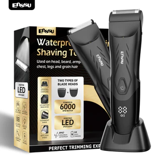 Máquina de Cortar Cabelo e Barbeador 2 em 1 | Aparador de Pelos Masculino à Prova d’Água com LED e USB