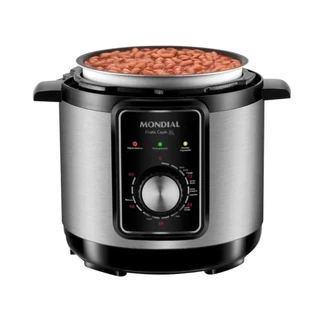 Panela de Pressão Elétrica Mondial Pratic Cook 3L 10 Funções 700W Preto 220V - PE-47-3L-I em Oferta na Shopee