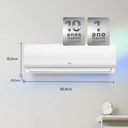 Ar Condicionado Split HQ Hi Wall Inverter 9.000 BTU/h Frio Monofásico Branco VIHT9KCO3S2S13 - 220V