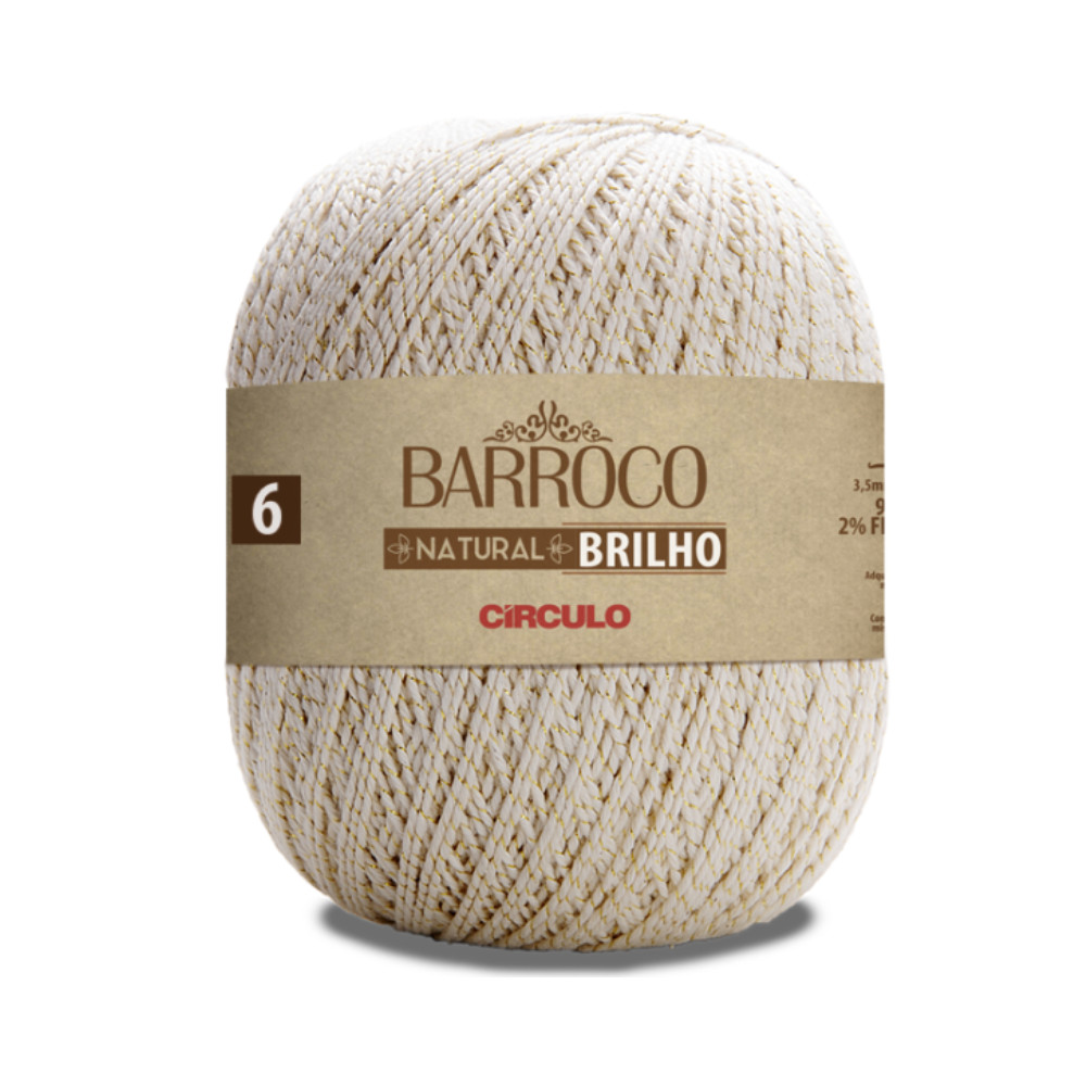 Barbante Linha Barroco Natural Brilho Nº 6 Círculo 700g | Shopee Brasil