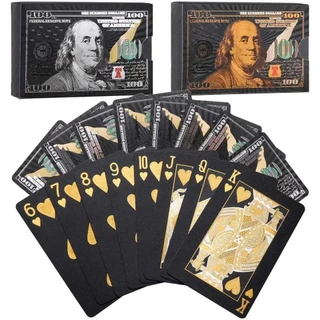 KIT 1/2/4 Baralho Dolar Ouro 24k Para Jogos de Tabuleiro, Truco, Poker MT037 (E) MT066 (CC)