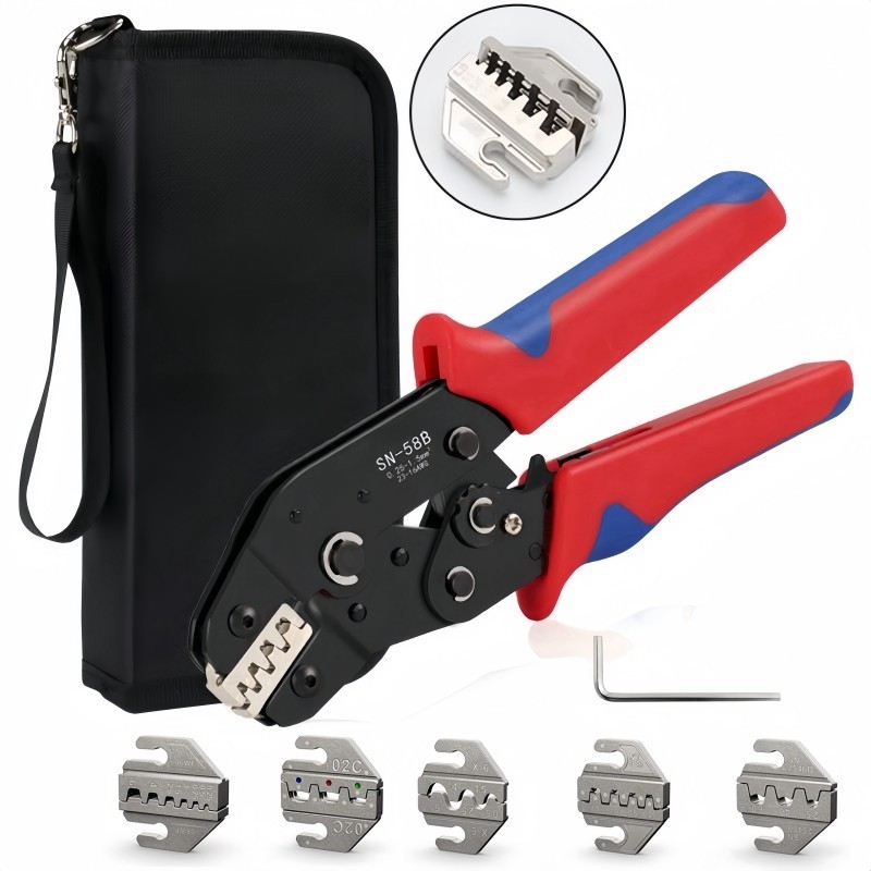 Alicate multifuncional para terminal ilhós 5 em 1