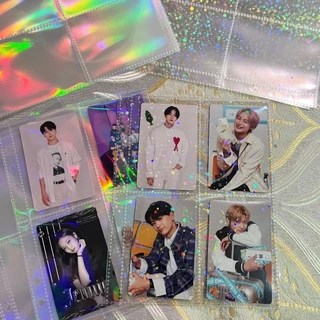 10pcs/set A5 Mangas De Cartões A Laser 4 Grid Photocard Páginas De Álbum Para 6 Buracos Loose Leaf Binder Coleção De Fotos Interior