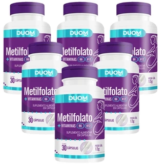 Kit com 6 Metilfolato com Vitaminas B6 e B12 com 30 Cápsulas Duom- Produto Destinado a Gestantes em Oferta na Shopee