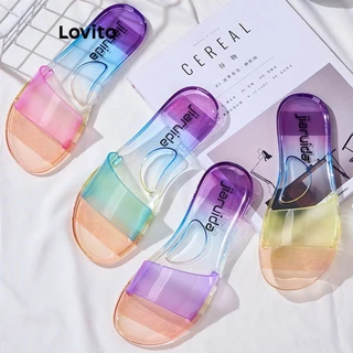 Lovito Sandália plana casual lisa, leve e confortável para mulheres LFA43590