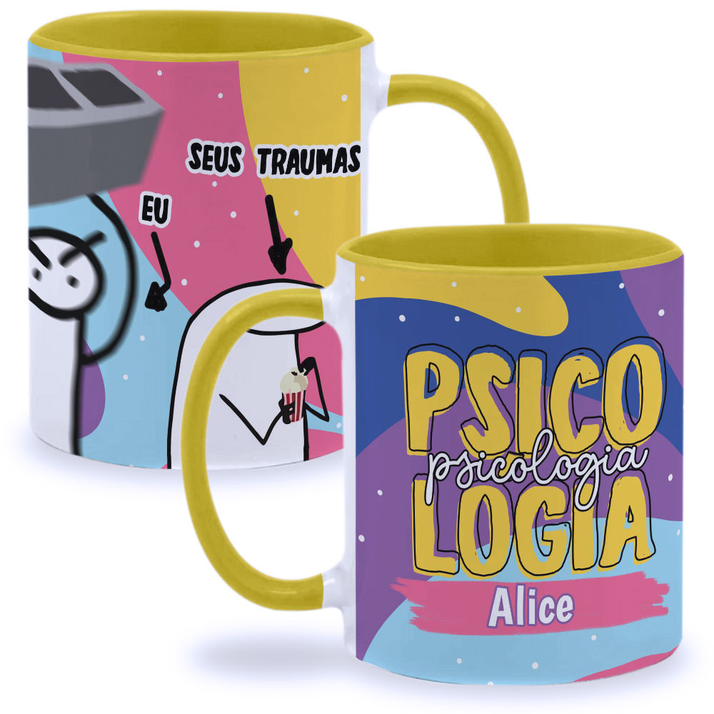 Caneca Flork Profissões Psicologia 325ML Porcelana