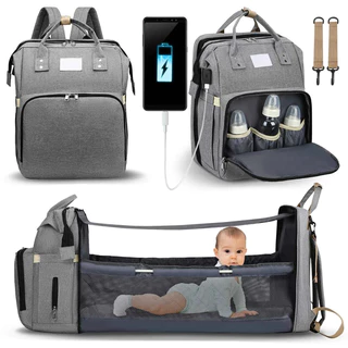 Bolsa Mamãe Fralda Moda Cama Dobrável De Bebê Grande Capacidade Portátil De Leite