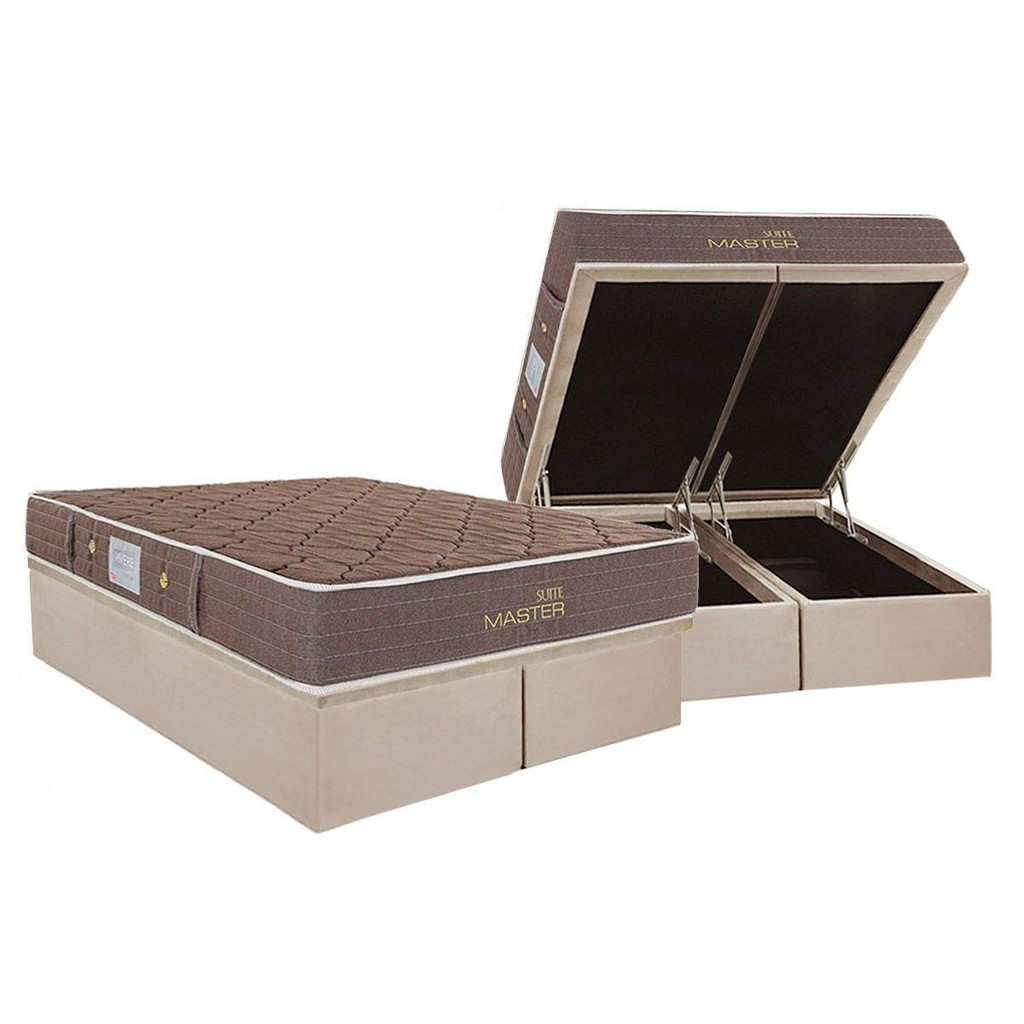 Conjunto Box Baú Queen: Colchão Molas Herval Bonnel Suite Master + Base ...