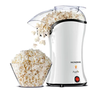 Pipoqueira Popflix, 1200W, Sem óleo, 110V PP-04 Branca Mondial