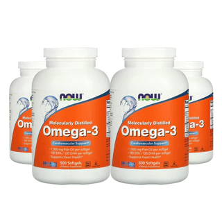 Kit 4x Ômega-3 Molecularmente Destilado Now Foods 500Soft Importado/Made in Usa