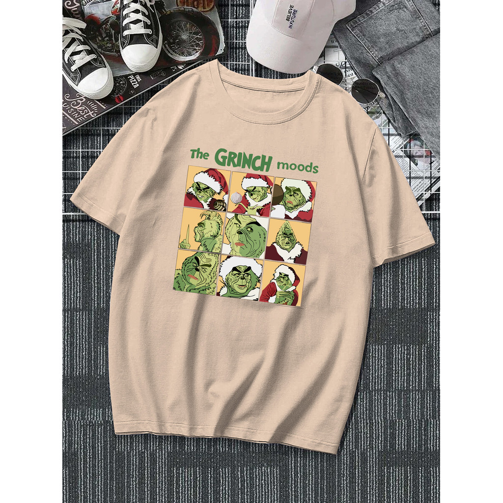 Camiseta Estampa Moods Grinch Natal 100% Algodão