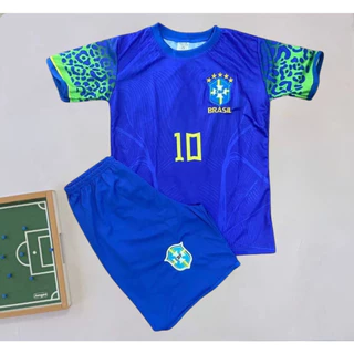 Kit Uniforme Infantil e Juvenil De futebol Seleção do Brasil Versao Copa do mundo 2024 - ENVIO IMEDIATO !