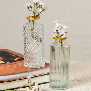 Kit 2 Vasos Transparente De Vidro Decoração