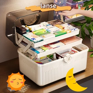 LANSEL Caixa De Remédios De Classificação , Armazenamento Portátil De Plástico , À Prova De Poeira Com Alça Emergência Médica De Vários Andares De Grande Capacidade , Joias , Brincos , Cosméticos