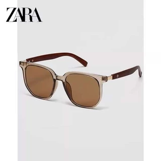 óculos feminino de sol óculos de sol quadrado feminino óculos de sol feminino com proteção uv Óculos de sol de armação grande marrom retrô ZARA, rosto grande para mulheres, pequeno senso de luxo, óculos de vidro quadrados de grão de madeira, óculos de sol