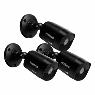 Kit 3 Câmeras Intelbras VHD 1230 B Full HD 1080p Bullet Black G7 Visão Noturna 30m IP67