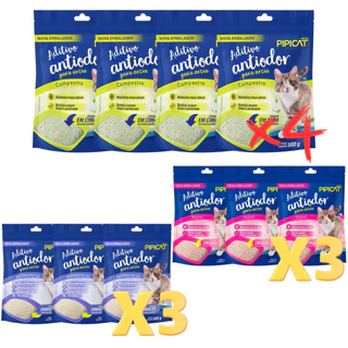 Kit MultiCheiros Aditivos Antiodor Kelco Pipicat 4 Campestre/3 Floral/3 Antibacterial 500g