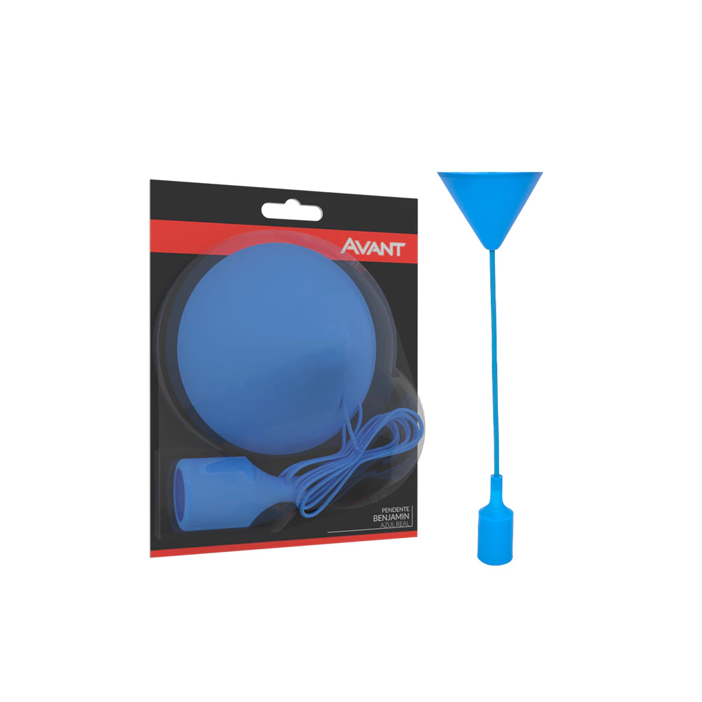 Luminaria Pendente Led Benjamin 4w 2400K E27 Azul Real Avant