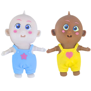 2 Boneco Bebe Espreme e Aperta Anti Estress Relaxante Sortido Castela