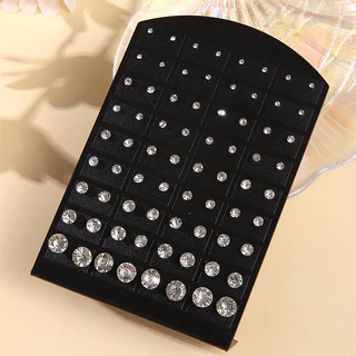 36 Pares De Brincos De Aço Inoxidável Com Diamante Branco Para Mulheres Joias Minimalistas Presente Delicado
