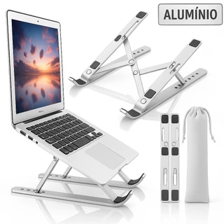 Suporte para laptop de alumínio de alta qualidade, base dobrável, ergonômico, ajustável, fino e portátil