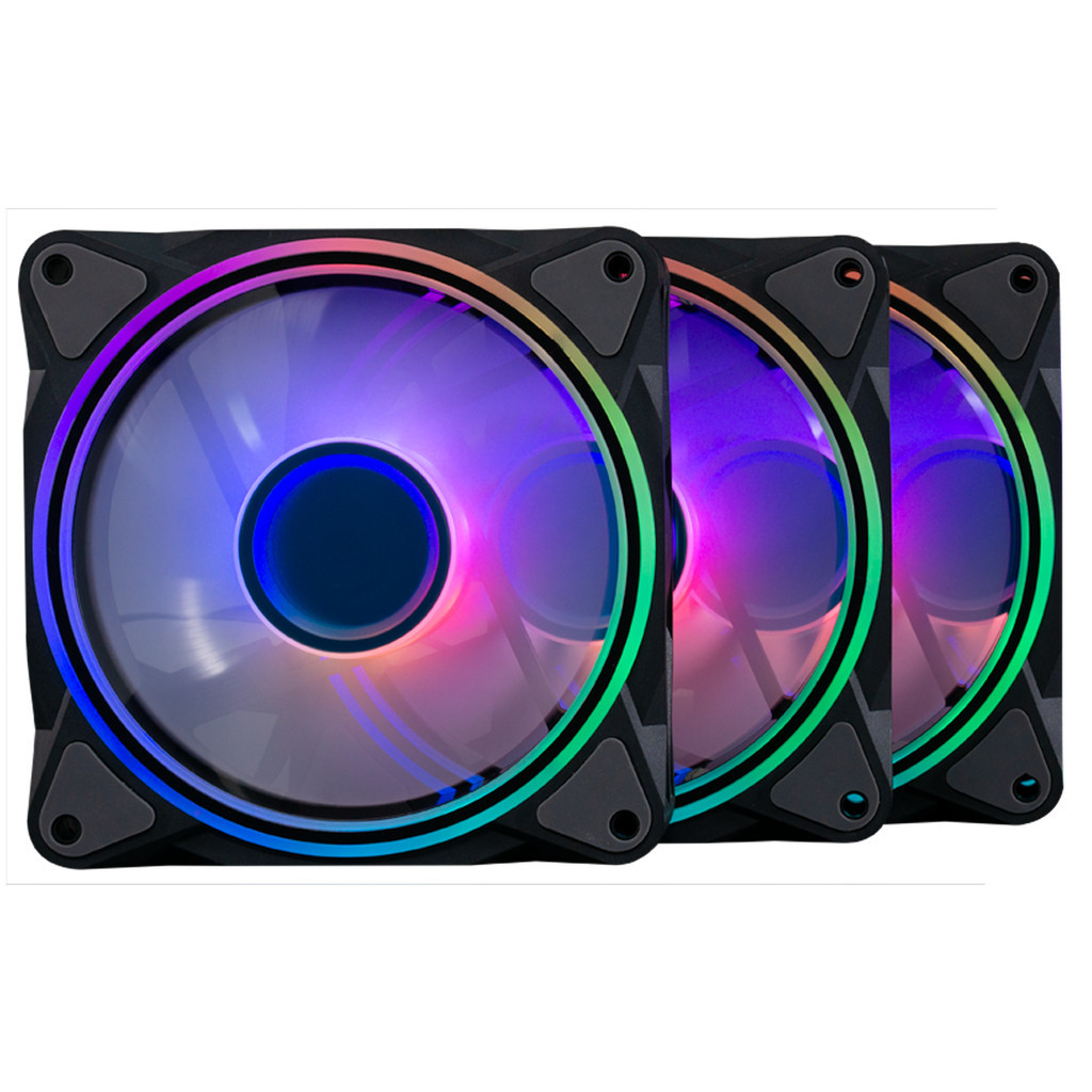 KIT FAN GAMER ONE POWER RADIANT X3 COM 3 FANS ARGB PRETO COM ...