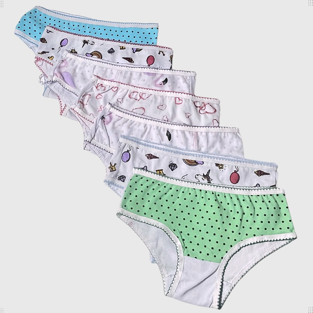 12 Calcinha de Algodao Infantil Feminina Menina Criança P ao GG