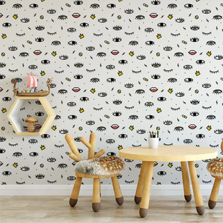 Papel De Parede Temático Olhos E Cílios - 2,50x0,50m