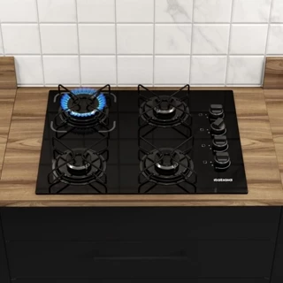 Fogão Cooktop 4 Bocas a Gás Itatiaia Essencial Vidro Temperado