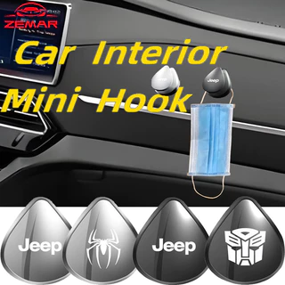 【 1/2Pc 】 Jeep Mini Ganchos De Metal Invisível Multifuncionais Para O Interior Do Carro Gancho Metálico A Bússola Renegade Willys Wrangler jk Grand Cherokee Commander