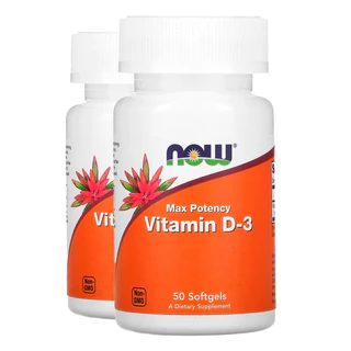 Kit 2x Vitamina D3 50.000 Ui Now Foods 50Cáps Softgels Importado/Made in Usa