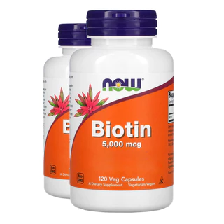Kit 2x Biotina 5000mcg Now Foods 120 Veg Cápsulas Importado/Made in Usa