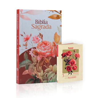 Kit Devocional 3 Min Sab P/ Mulheres Ilusão de Rosas + NVI Slim Florida