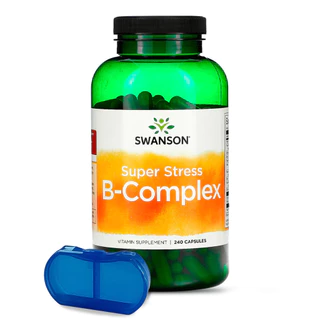 Complexo B com Vitamina C Swanson 240 Cap + Porta Cápsulas