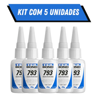 Kit 1/3/5 Cola Instantânea Tek Bond 793 20g / Unha Para Postiça/Fibra e Pedrarias Bico Fino / Fácil Aplicação em Oferta na Shopee