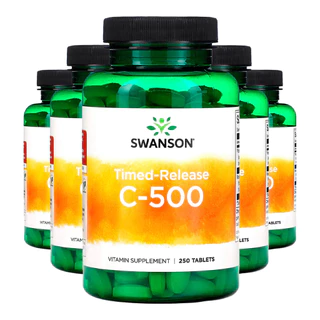 Kit 5x Vitamina C-500 Swanson Rose Hips 250 Tablets Importado /Made in Usa