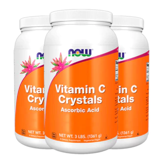 Kit 3x Pó Cristais de Vitamina C Now Foods 1361g Puro Importado /Made in Usa
