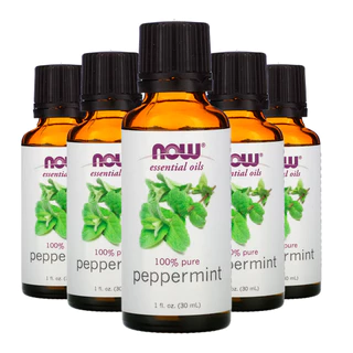 Kit 5x Óleo Essencial Hortelã 30ml Now Foods Peppermint Puro /Made in Usa