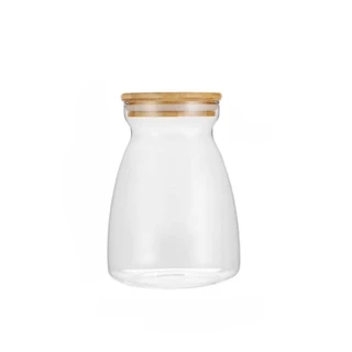 Pote de Vidro com Tampa de Madeira 650ml VD9969 - Yoss