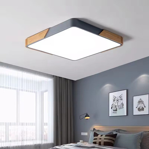 Luminaria Led Sala Jantar Plafon Sobrepor Lustre Moderno Madeira 3000k Teto Banheiro 3 Tons