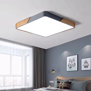Luminaria Led Sala Jantar Plafon Sobrepor Lustre Moderno Madeira 3000k Teto Banheiro 3 Tons