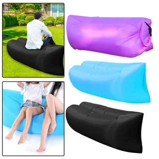 1 Pçs Sofá Inflável Preguiçoso Ao Ar Livre Portátil Praia De Dobrável Acampamento Cama Saco De Dormir Única Pessoa