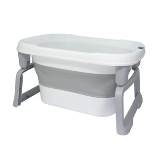 Banheira Infantil Dobrável Ofurô com Termômetro Cinza KaBaby em Oferta na Shopee