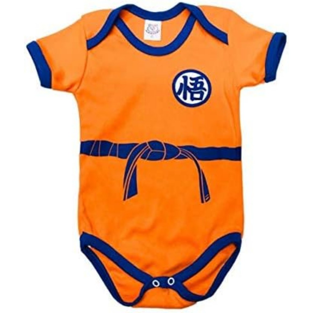 Body Bebê Temático Mesversário - GOKU Dragon Ball fantasia Super Saiyajin
