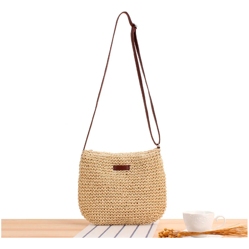 Bolsa De Palha Praia Mádia Verão Chic Luxo Barata | Shopee Brasil