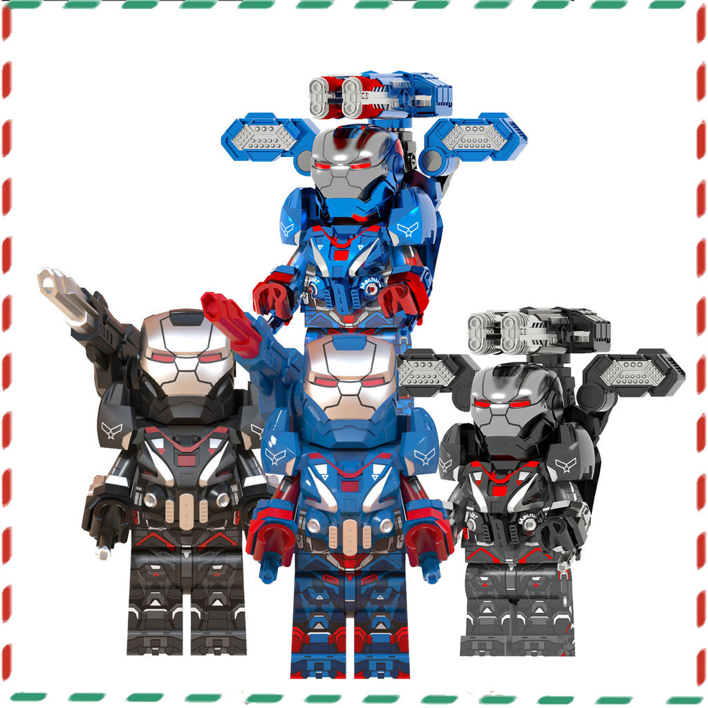 Brinquedos De Montagem Infantil Ornamentos Decorativos Marvel Super Herói Série Máquina De Guerra Blocos De Construção Minifigura