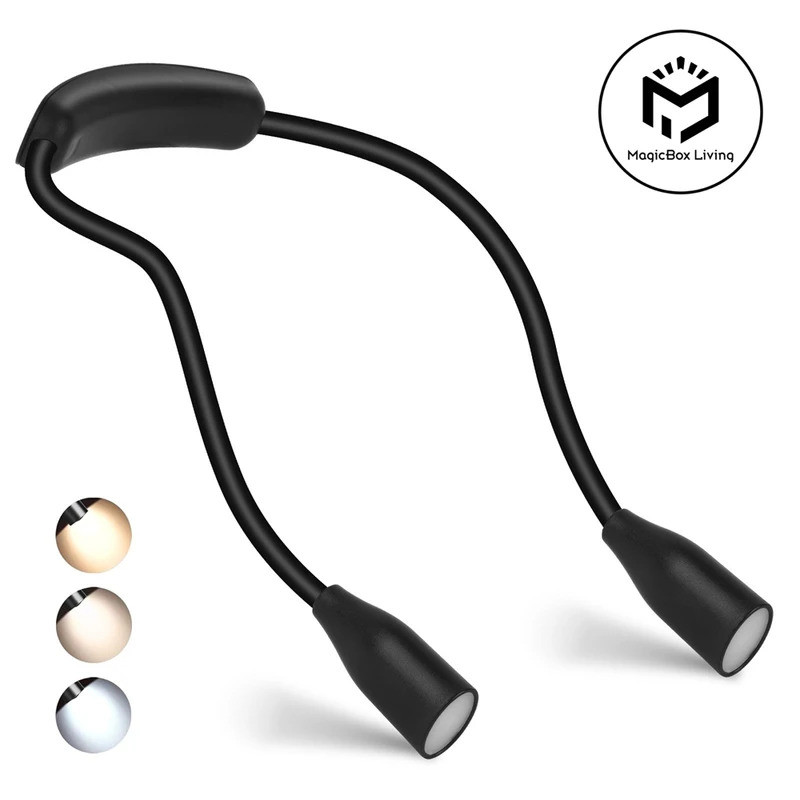 Luz Leitura Pescoço Bsdgeclogy - 3 Cores 9 Brilhos 80h Bateria