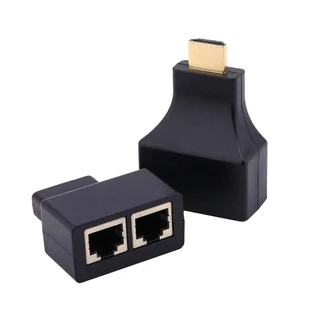 Extensor HDMI 3D via 2 Cabos de Rede RJ45 Cat5e/6 30 Metros